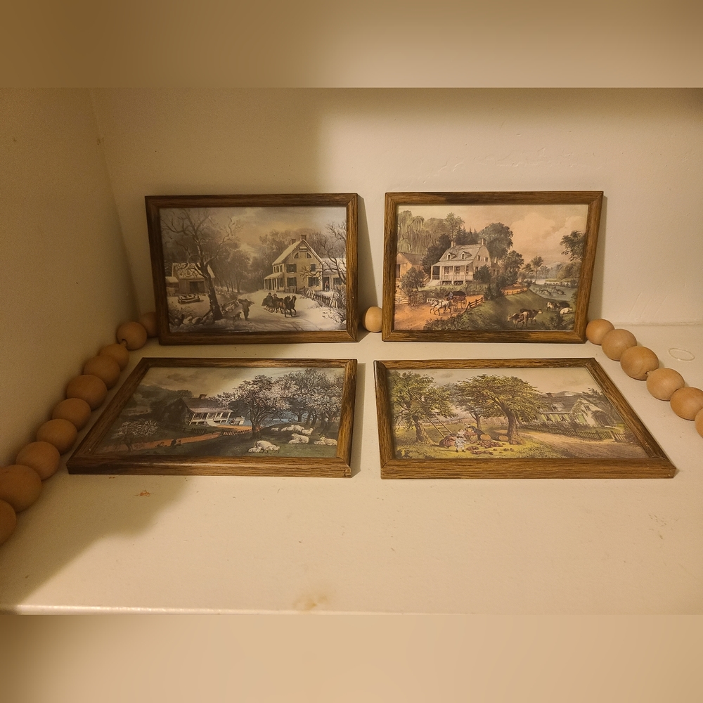 4 beautiful art prints framed 5×7